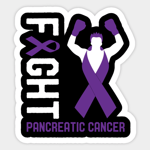 Fight Pancreatic Cancer Awareness Ribbon Month Day Survivor Sticker by mrsmitful01